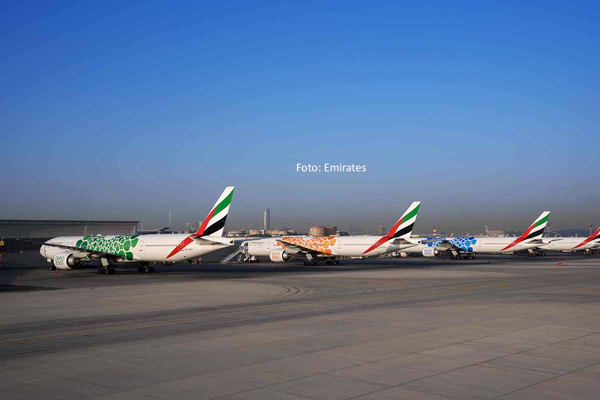 40 Emirates-Jets tragen das Expo 2020-Logo in die Welt