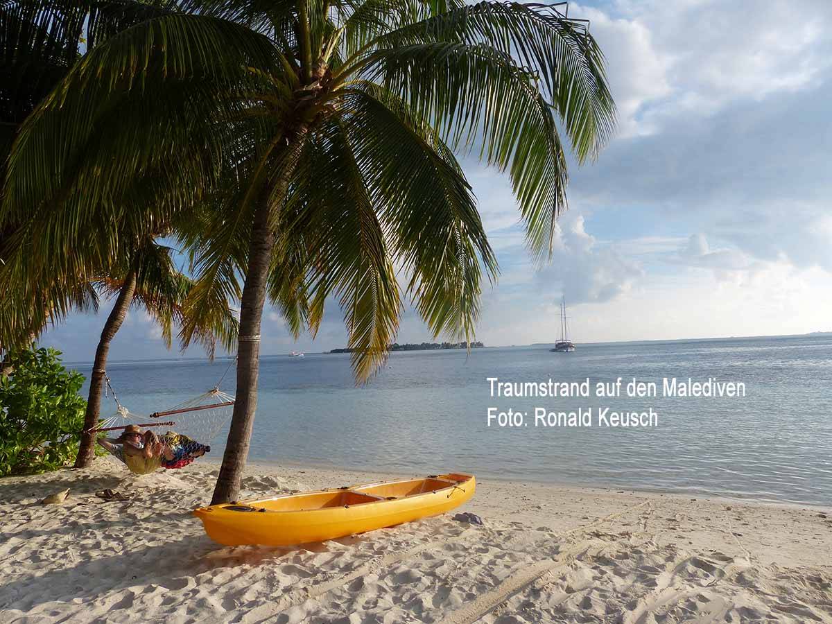 Die Malediven verfügen über viele Traumstrände. Foto: Ronald Keusch