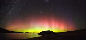 Die Aurora - wissenschaftlich Aurora australis - über Lake Tekapo. Foto: Tourism New Zealand