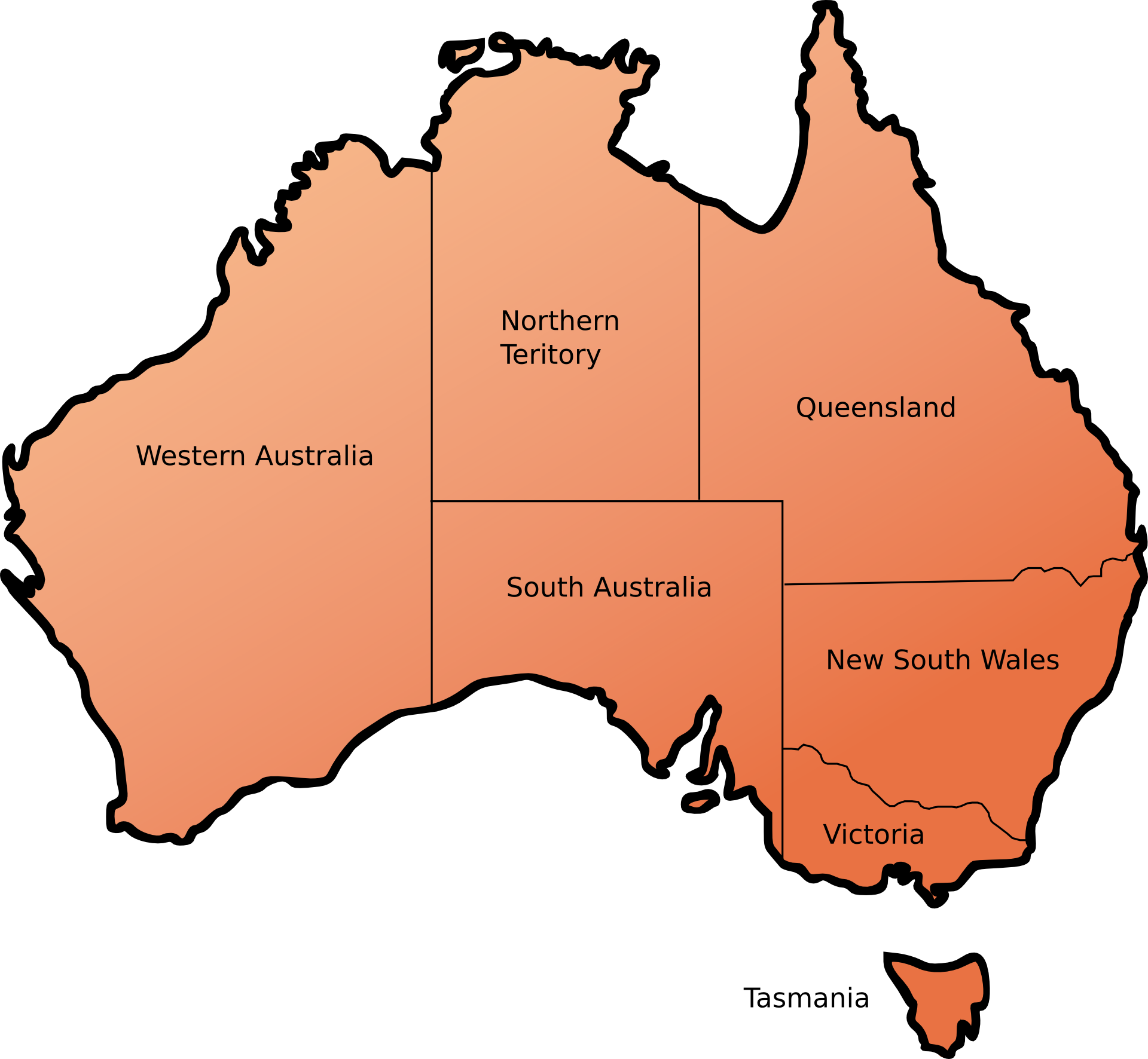 Die Bundesstaaten und Territorien Australiens Die Bundesstaaten und Territorien Australiens