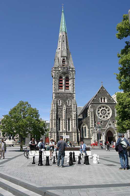 Ein Erdbeben im Februar 2011 zerstörte große Teile der Stadt, auch die majestätische, 130 Jahre alte, anglikanische Kathedrale. Unser Foto ist aus dem Jahr 2003. Foto: Ingo Paszkowsky
