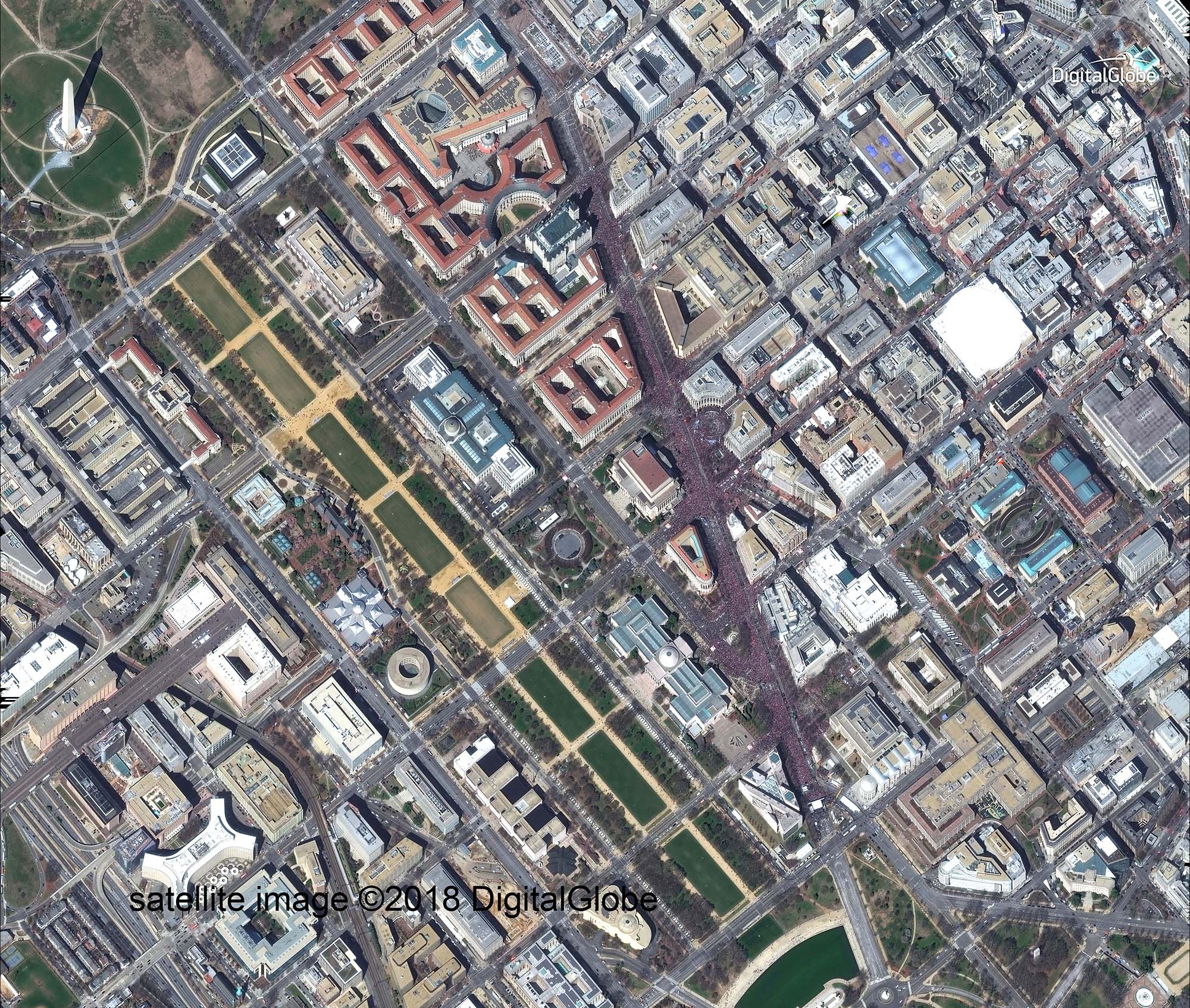 March For Our Lives. satellite image ©2018 DigitalGlobe