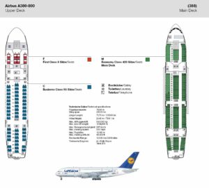Sitzplan im Lufthansa A380 / Grafik: Lufthansa